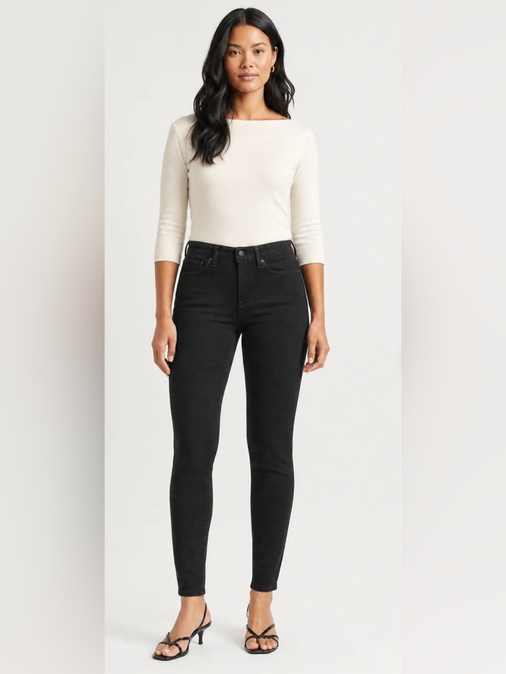 NYDJ ‘Ami’ Black High-Rise Skinny Jeans, Size 8